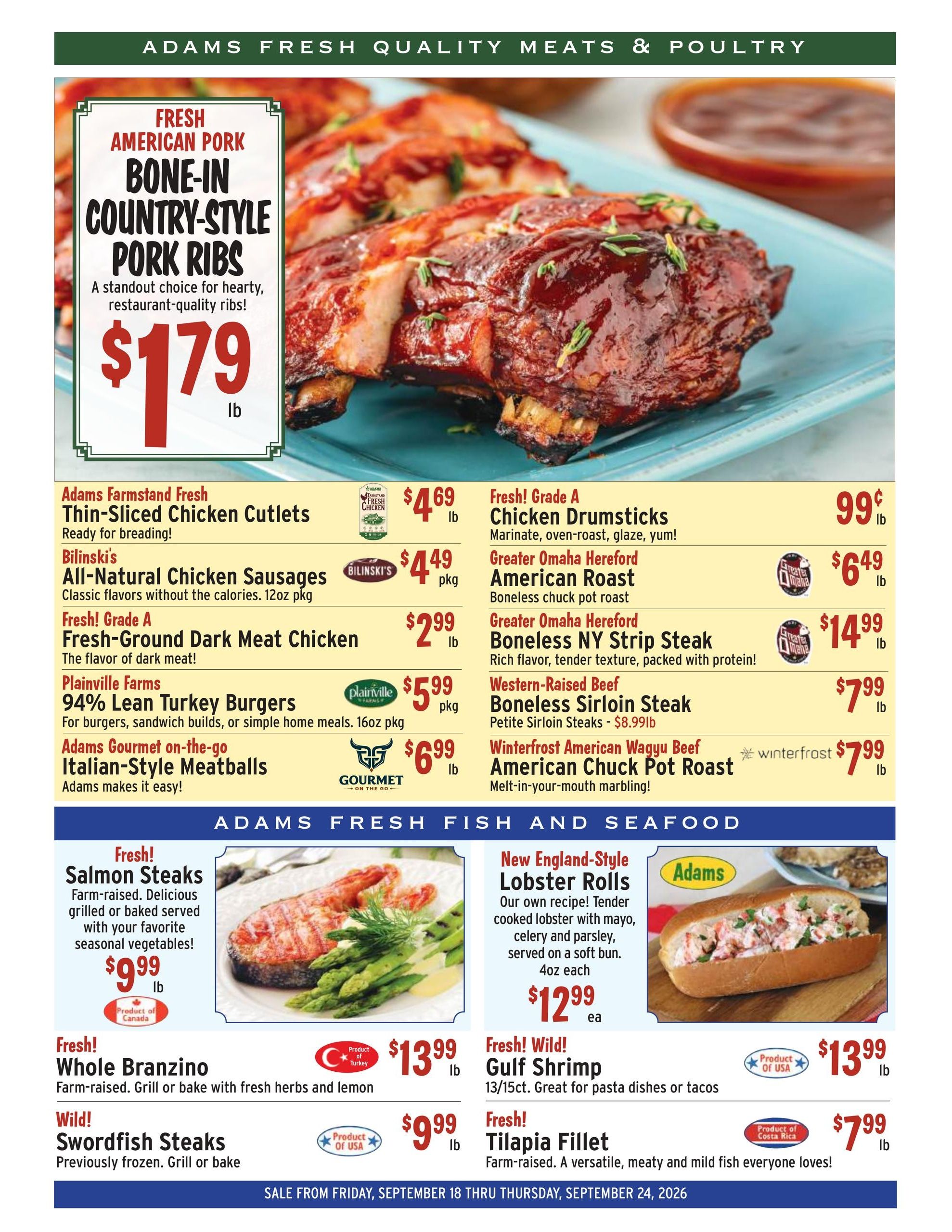 Adams Fairacre Farms Weekly Ad September 18 - 24, 2026