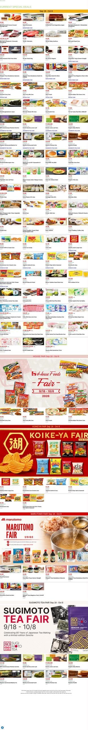 Mitsuwa Marketplace (Allen Area, TX) Weekly Ad September 18 - October 8, 2026