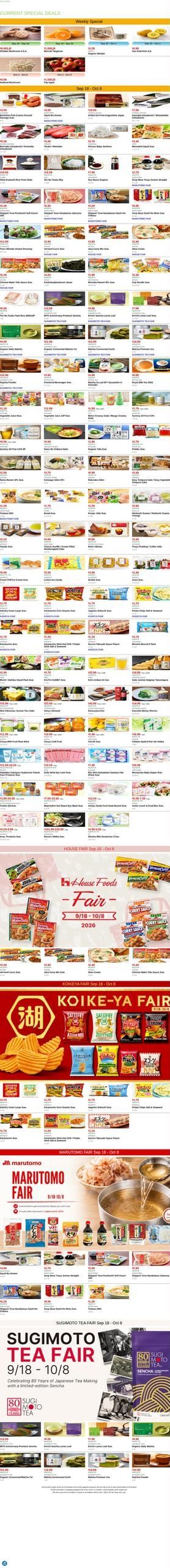 Mitsuwa Marketplace (El Cajon Area, CA) Weekly Ad September 18 - 24, 2026