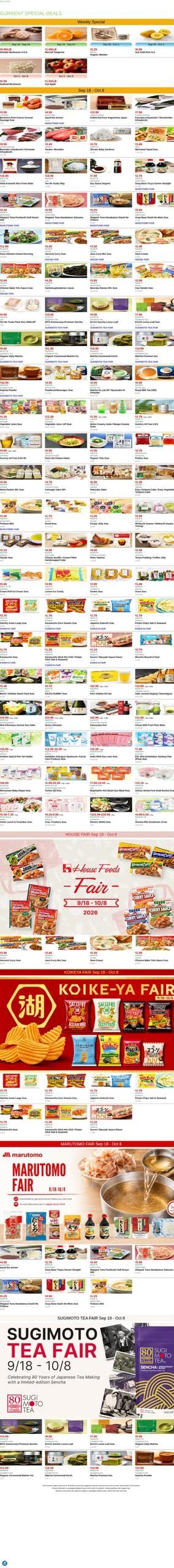 Mitsuwa Marketplace (Irvine-Orange Area, CA) Weekly Ad September 18 - 24, 2026