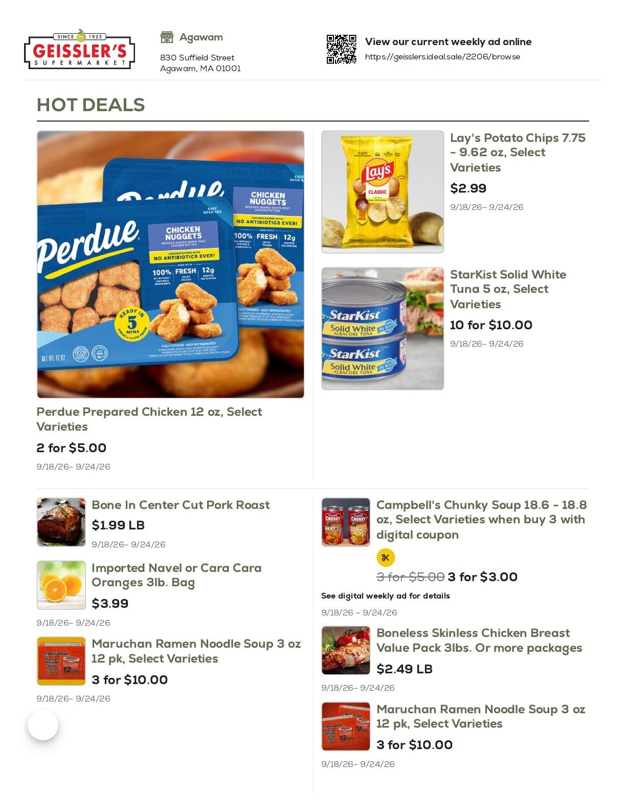 Geissler's Supermarket Weekly Ad September 18 - 24, 2026