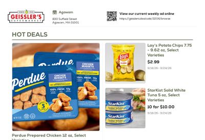 Geissler's Supermarket Weekly Ad September 18 - 24, 2026