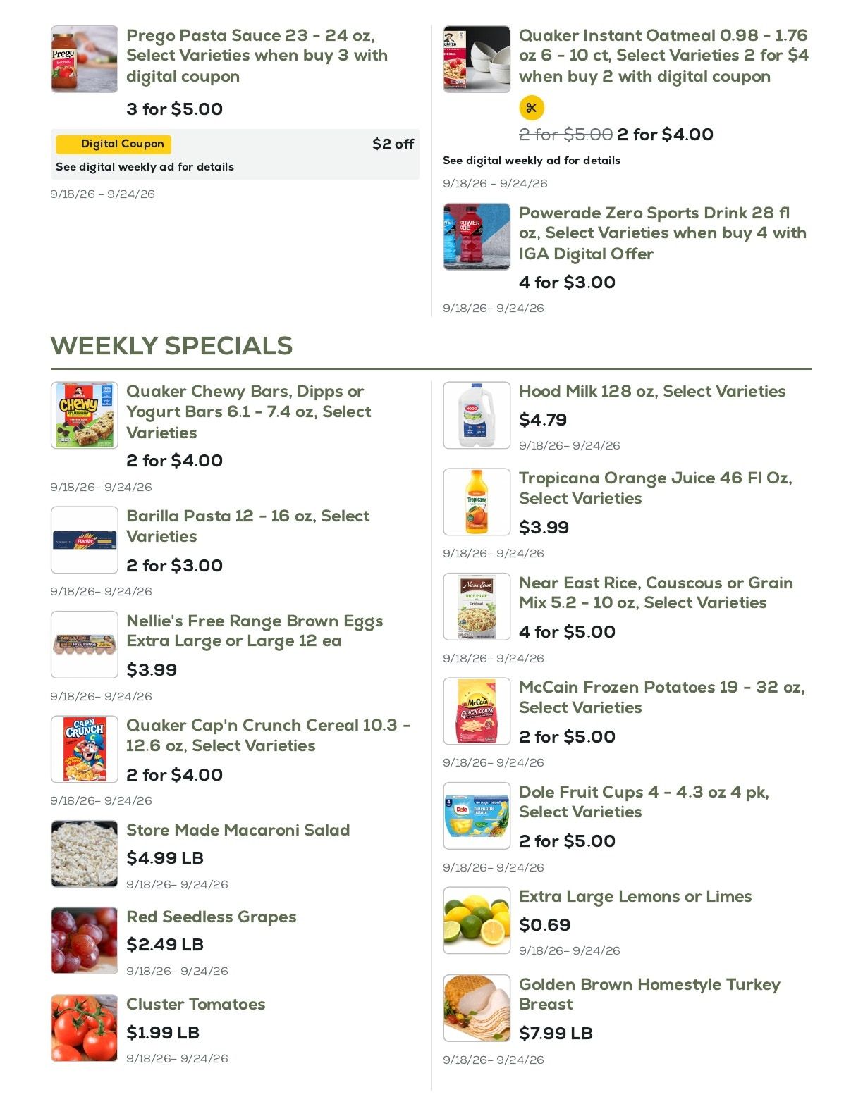 Geissler's Supermarket Weekly Ad September 18 - 24, 2026