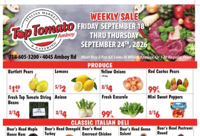 Top Tomato Amboy Weekly Ad September 18 - 24, 2026