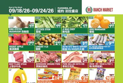 99 Ranch Market (Flushing, NY) Weekly Ad September 18 - 25, 2026