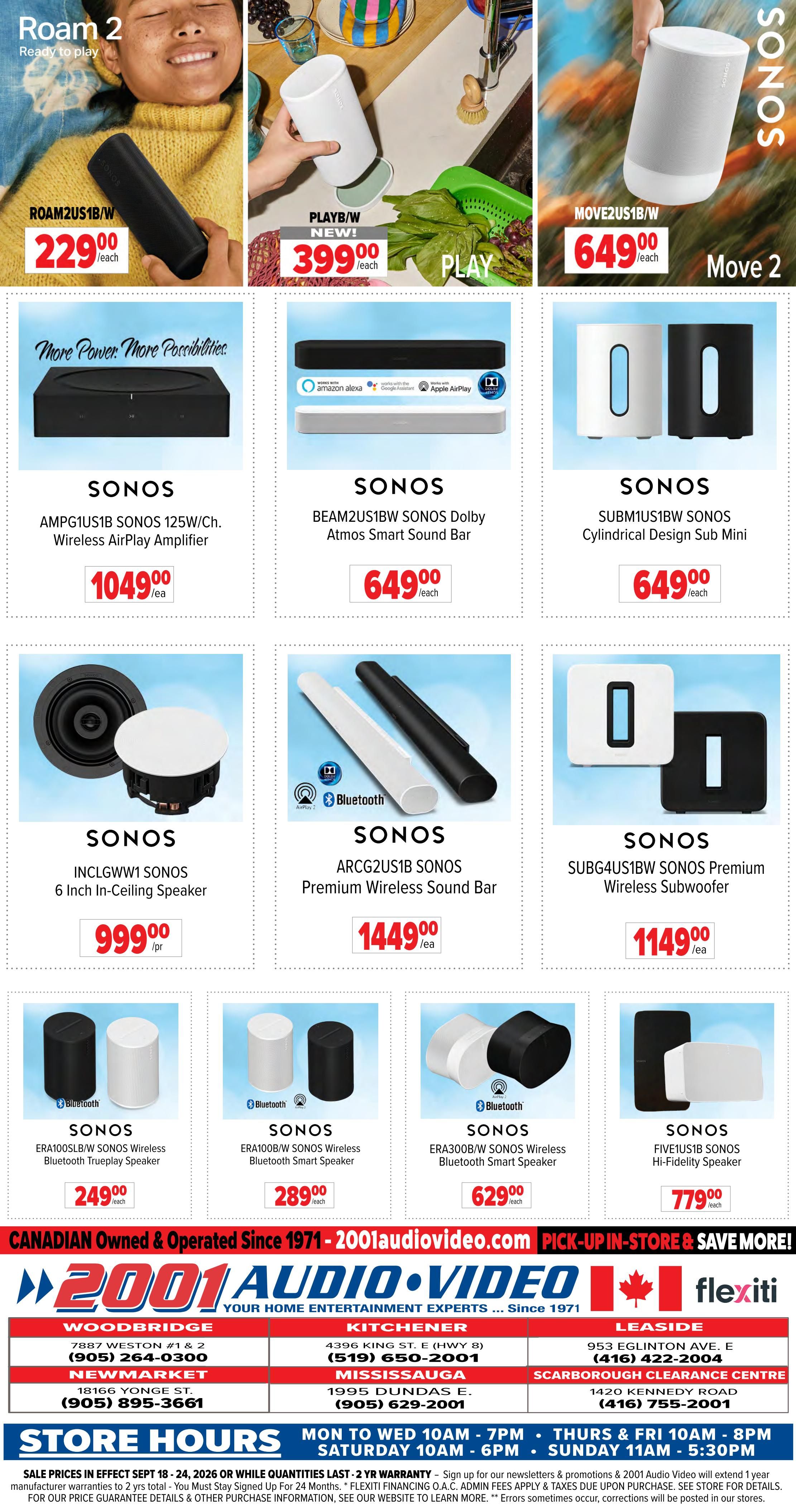 2001 Audio Video Flyer September 18 to 24