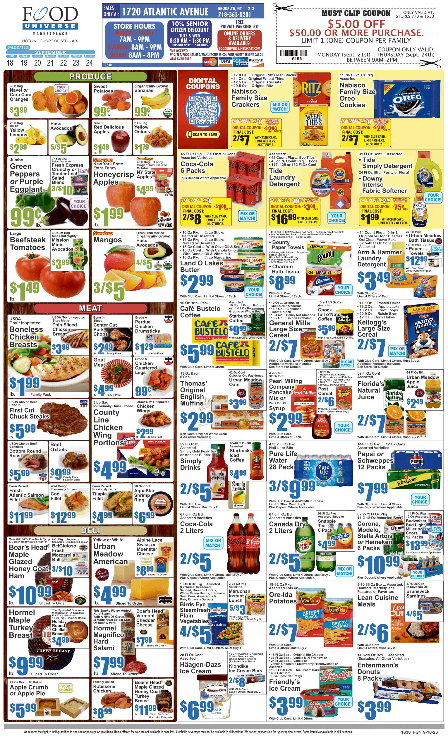 Food Universe (1720 Atlantic Ave., Brooklyn, NY) Weekly Ad September 18 - 24, 2026