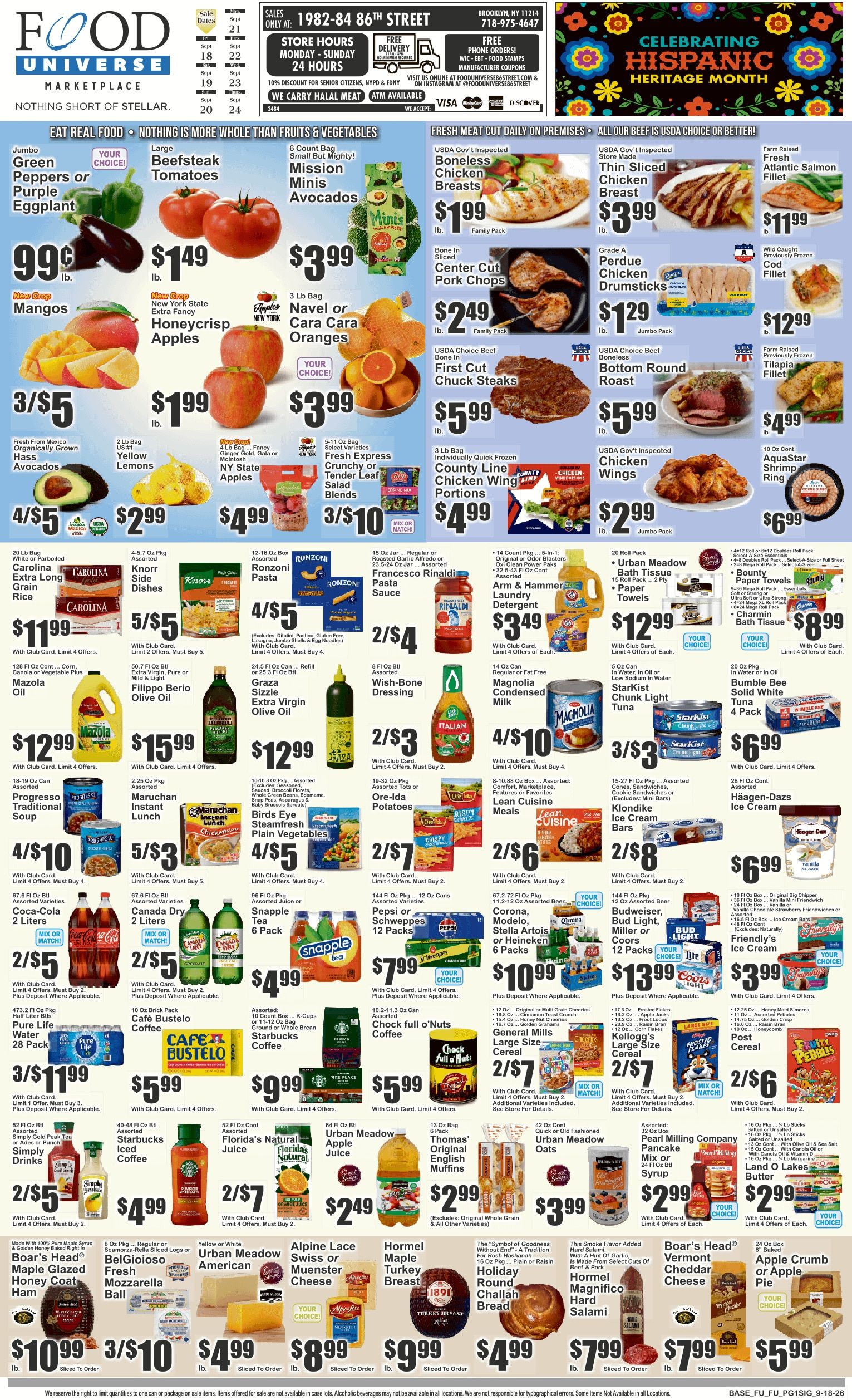 Food Universe (1982-84 86th Street, Brooklyn, NY) Weekly Ad September 18 - 24, 2026