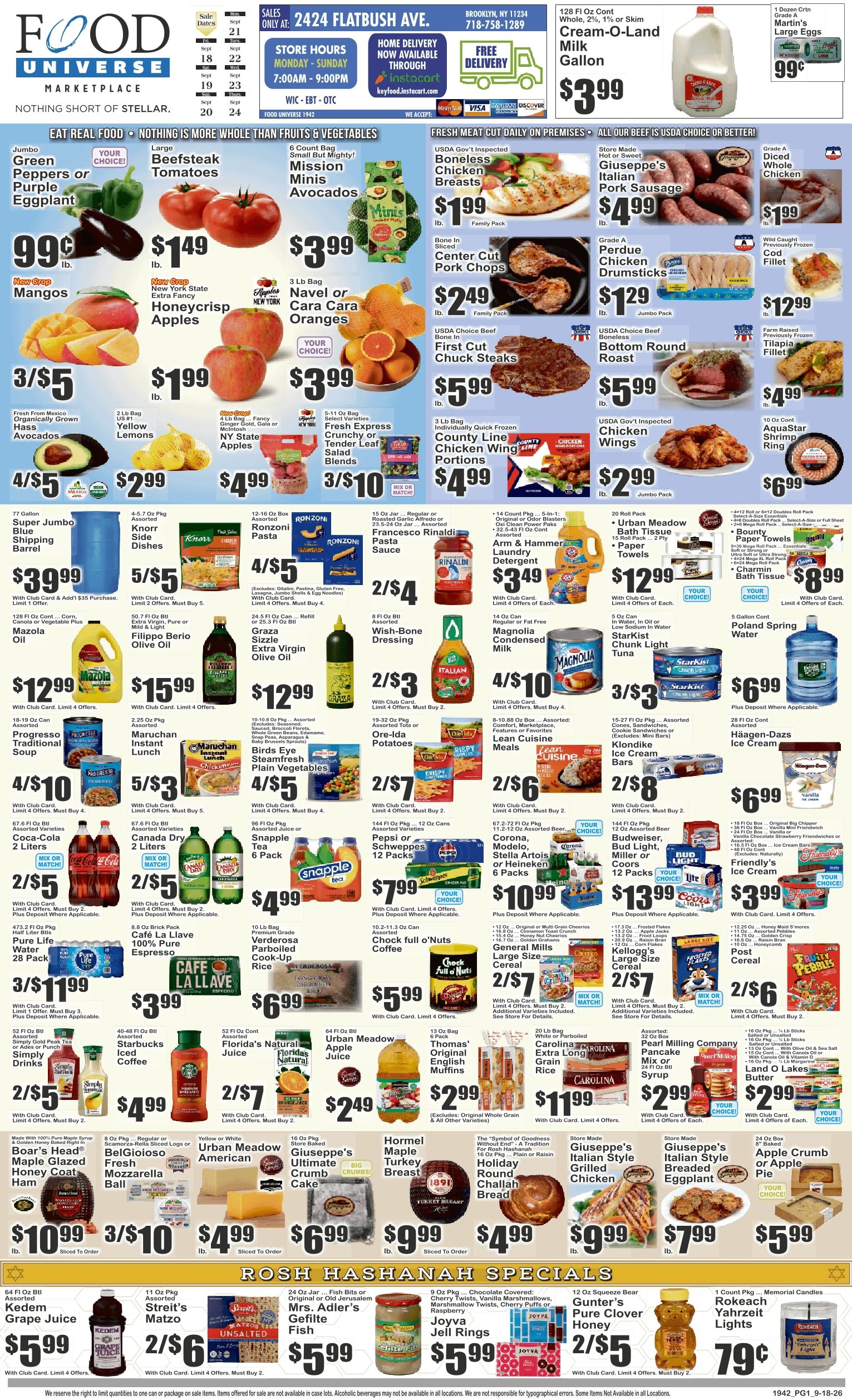 Food Universe (2424 Flatbush Ave., Brooklyn, NY) Weekly Ad September 18 - 24, 2026