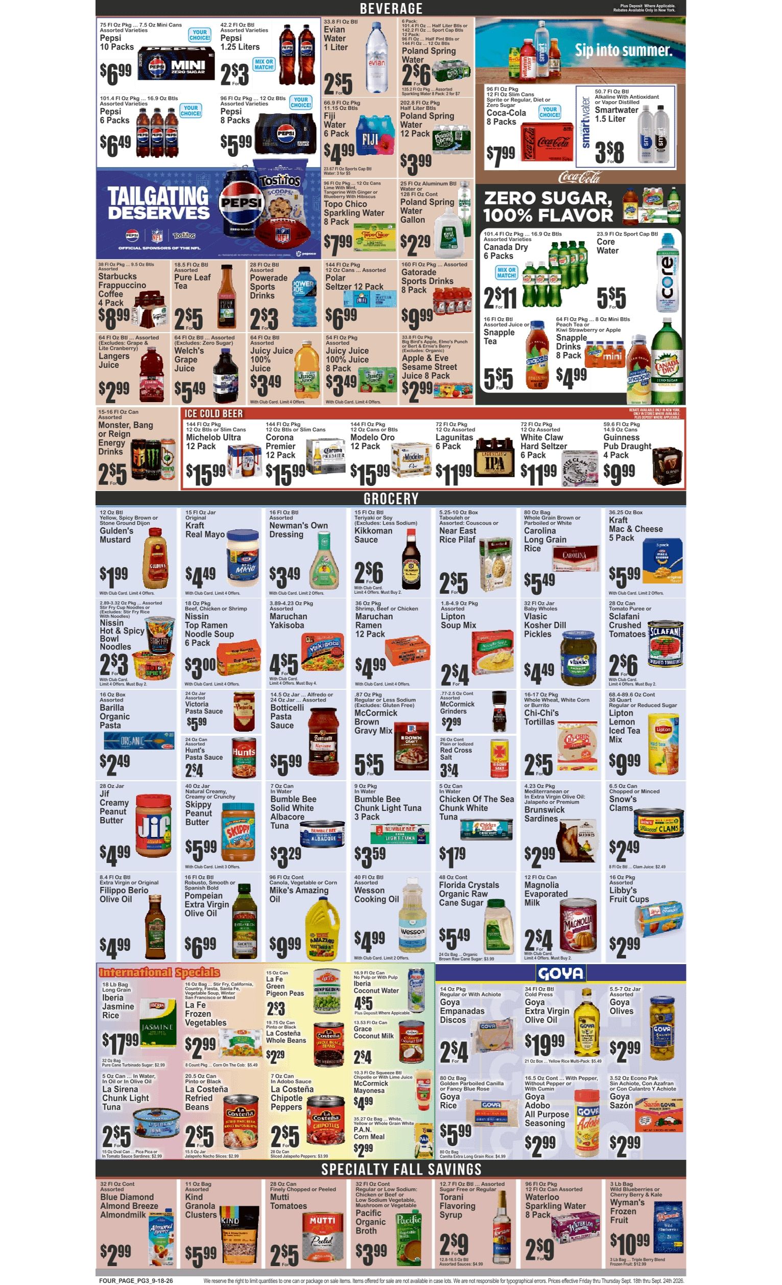 Food Universe (243 Schenactady Ave., Brooklyn, NY) Weekly Ad September 18 - 24, 2026