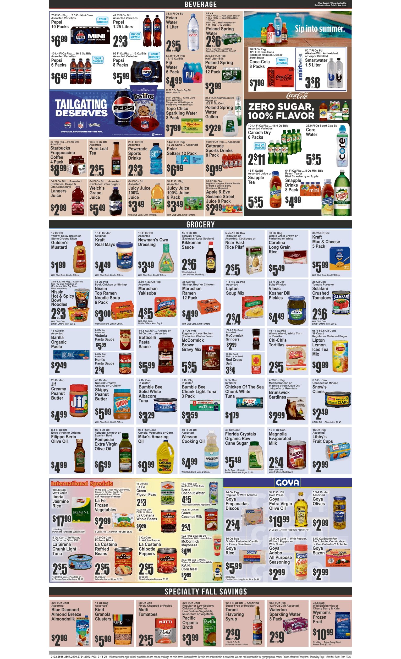 Food Universe (82 W. Kingsbridge Rd., Bronx, NY) Weekly Ad September 18 - 24, 2026