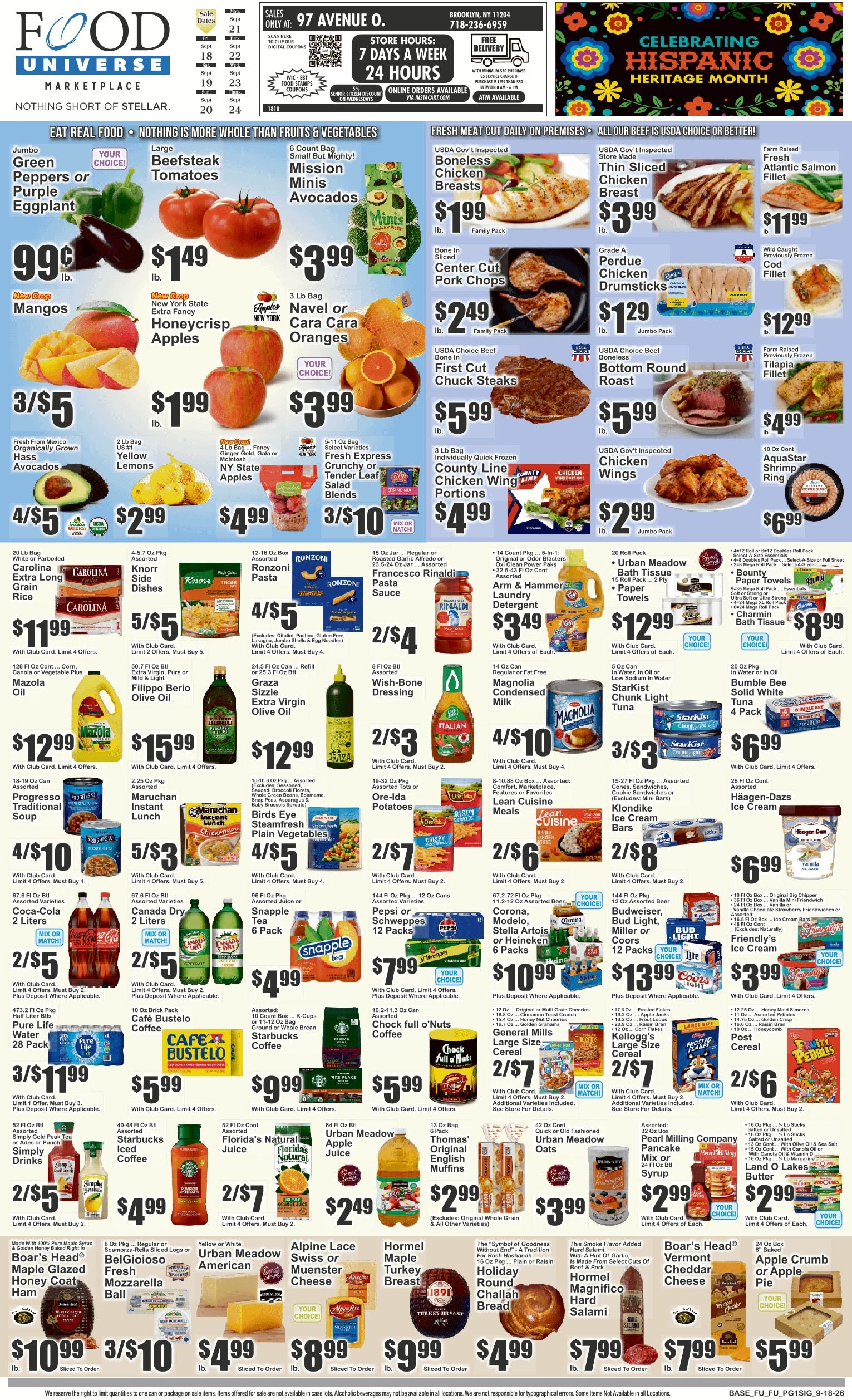 Food Universe (97 Avenue O, Brooklyn, NY) Weekly Ad September 18 - 24, 2026