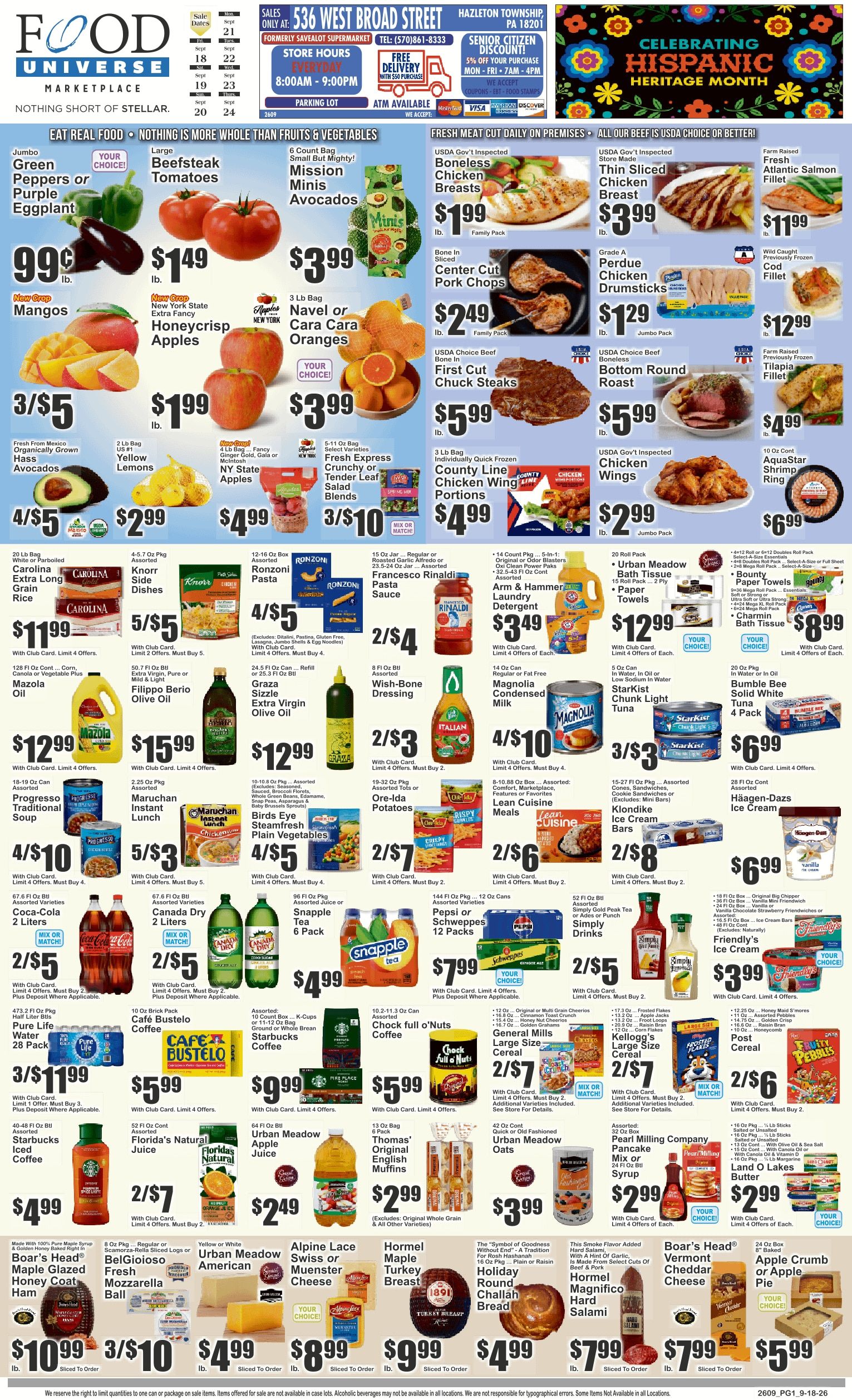 Food Universe (Hazleton, PA) Weekly Ad September 18 - 24, 2026