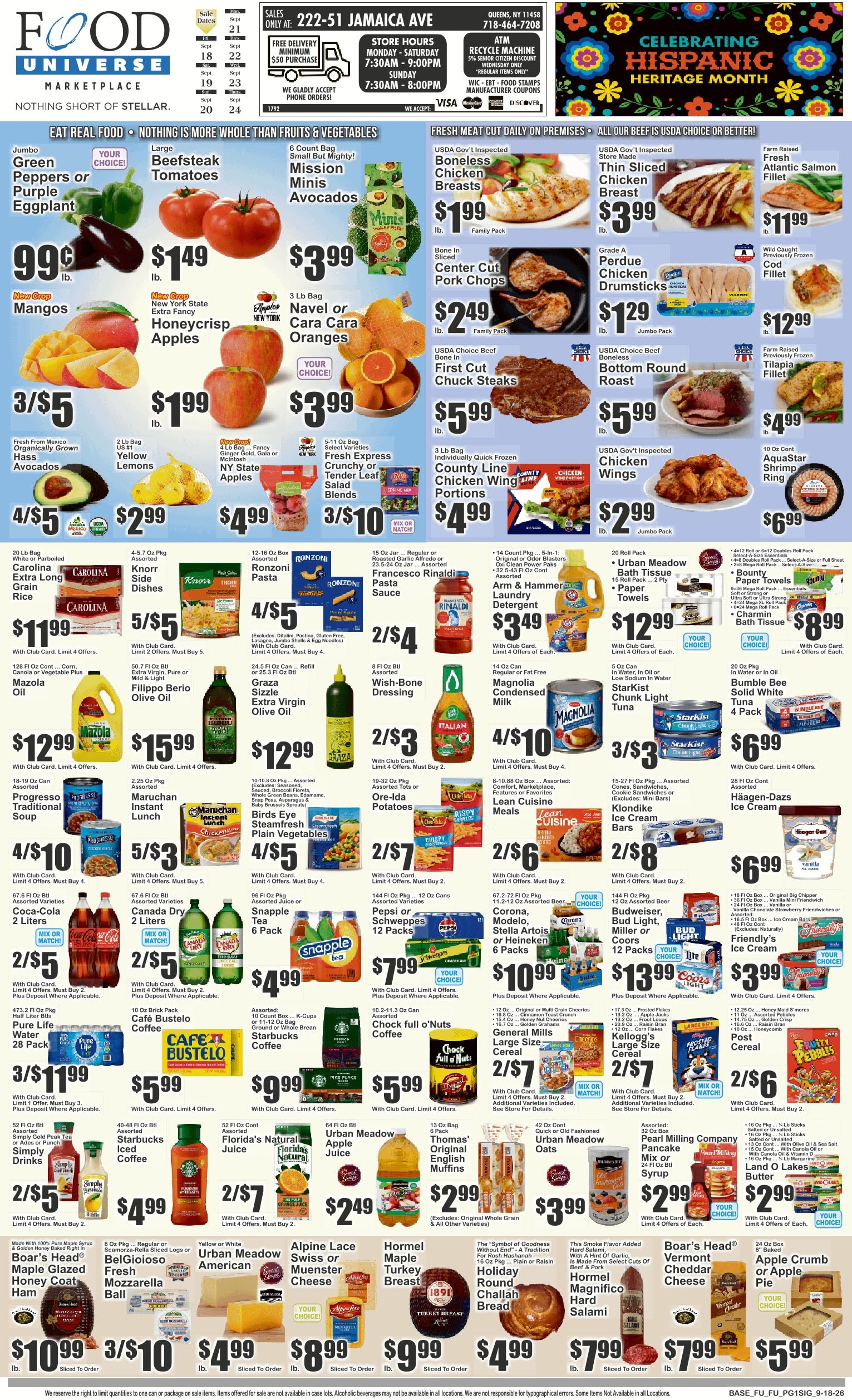 Food Universe (Queens Village, NY) Weekly Ad September 18 - 24, 2026