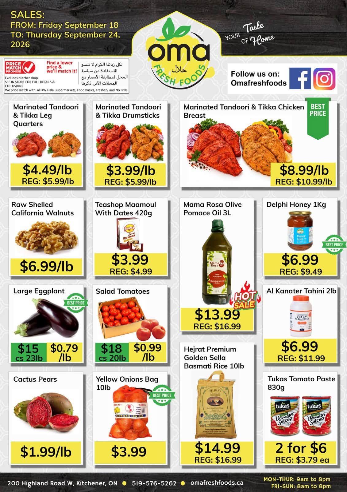 Oma Fresh Foods Flyer September 18 to 24