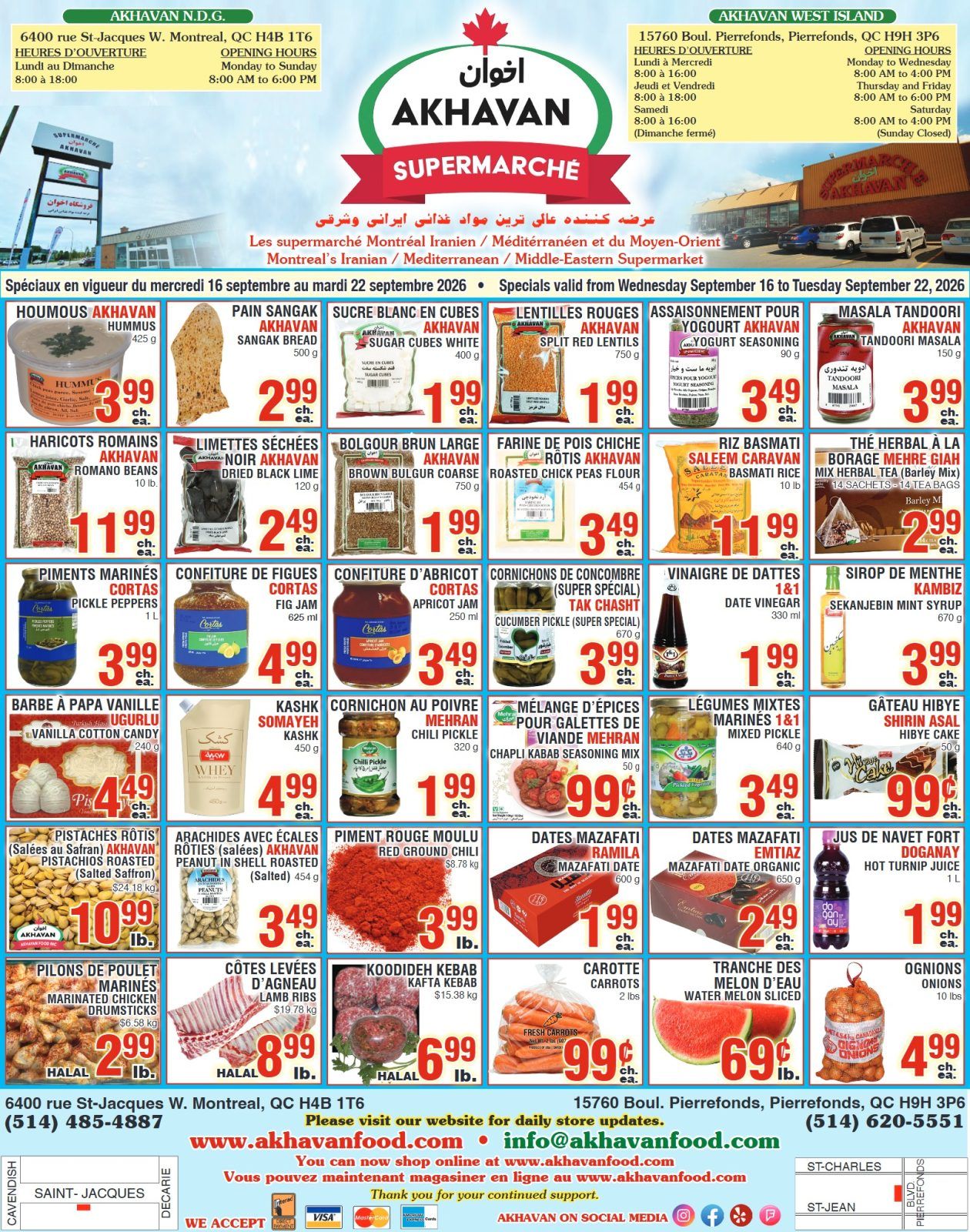 Akhavan Supermarche Flyer September 16 to 22