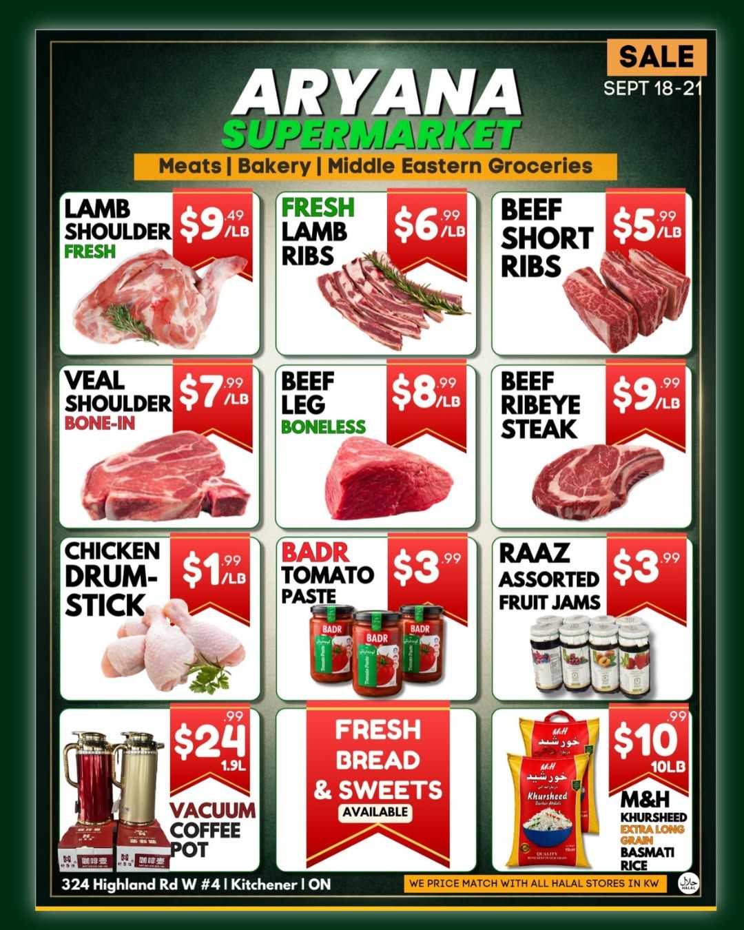 Aryana Supermarket (Kitchener) Flyer September 18 to 21