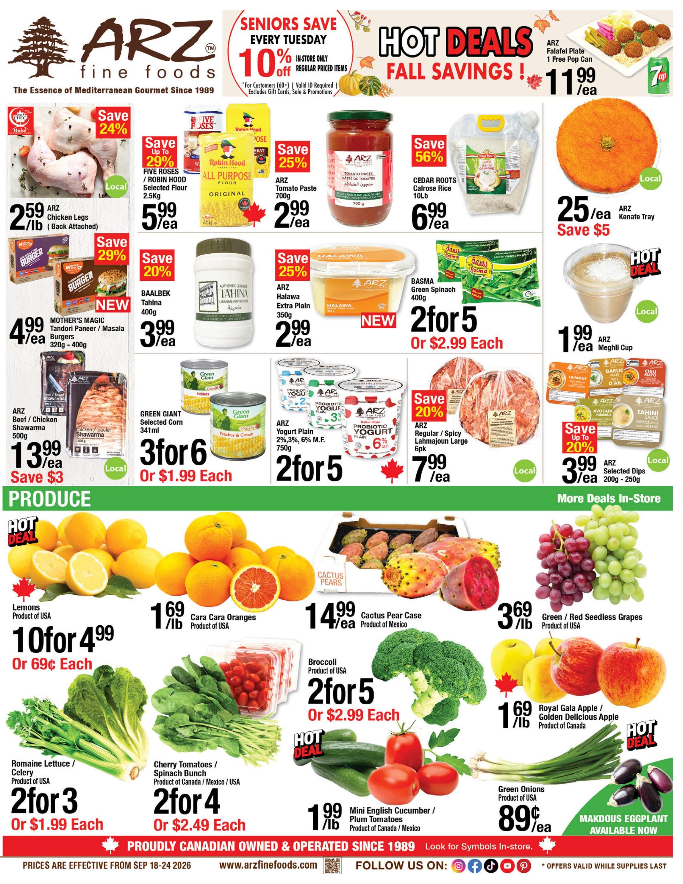 Arz Fine Foods Flyer September 18 to 24