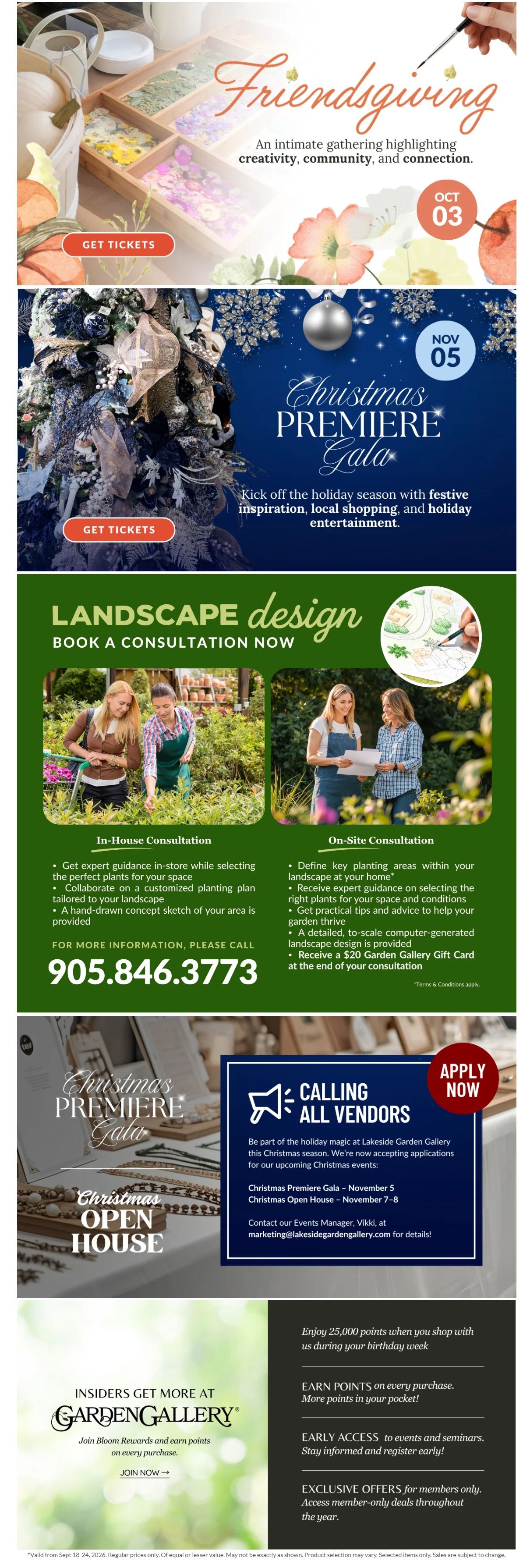 Lakeside Garden Gallery Flyer September 18 to 24
