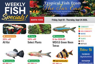 Big Al's (North York) Weekly Specials September 18 to 24