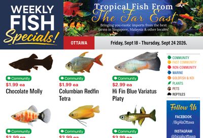 Big Al's (Ottawa) Weekly Specials September 18 to 24