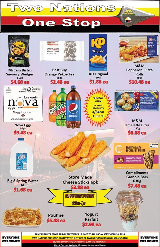 Two Nations One Stop Flyer September 18 to 24