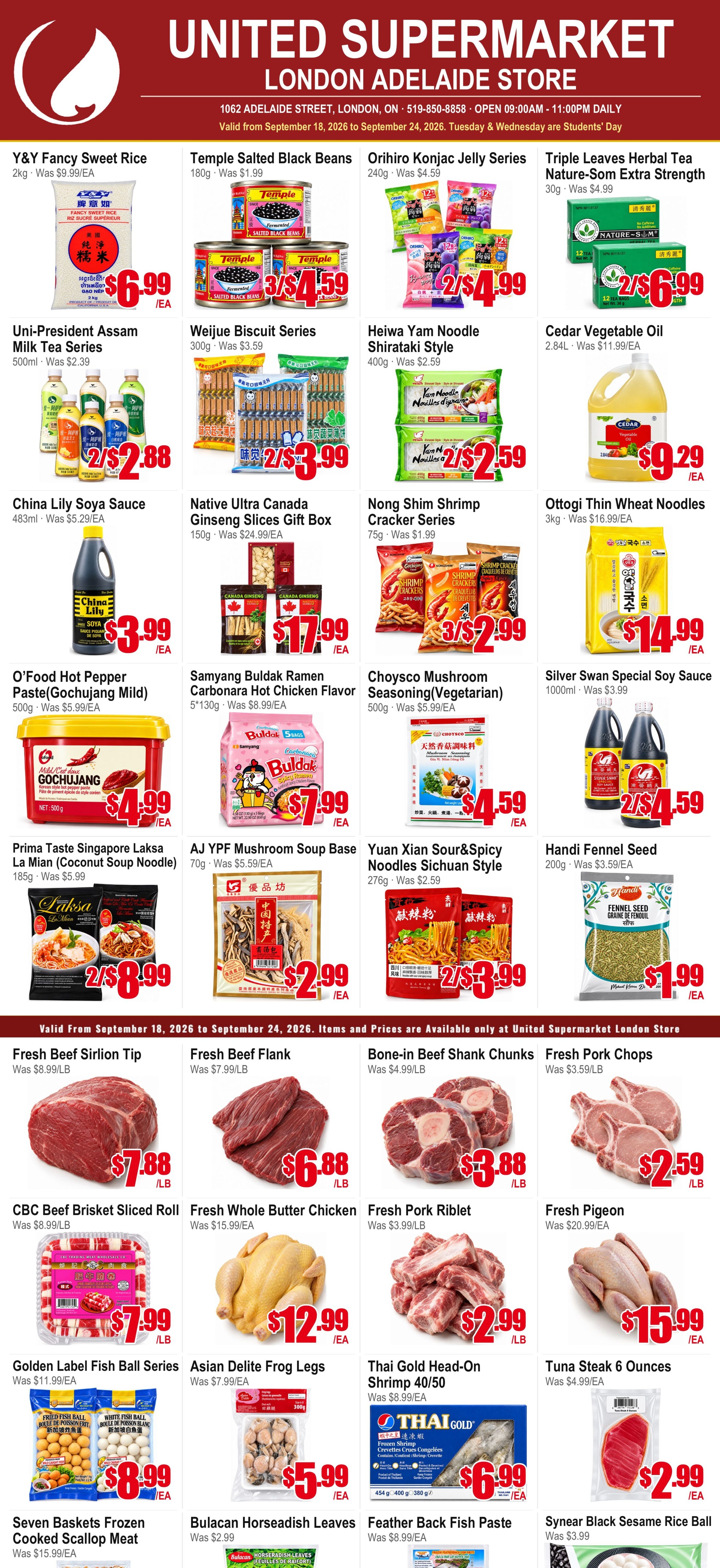 United Supermarket (London) Flyer September 18 to 24