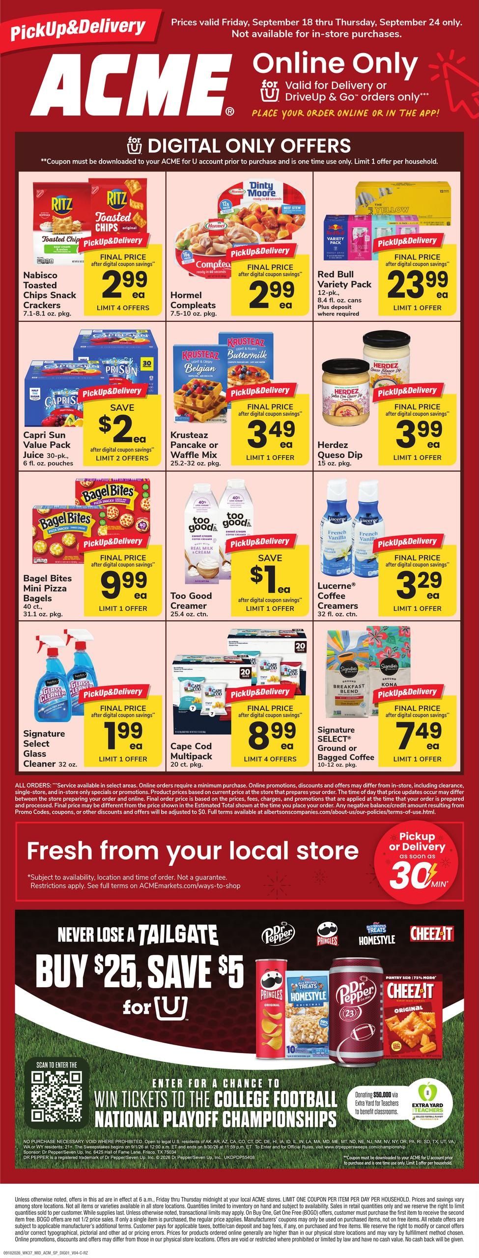 Acme Markets (Stamford Area, CT) Bonus Online Savings Weekly Ad September 18 - 24, 2026