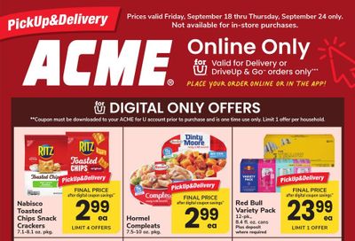 Acme Markets (Stamford Area, CT) Bonus Online Savings Weekly Ad September 18 - 24, 2026