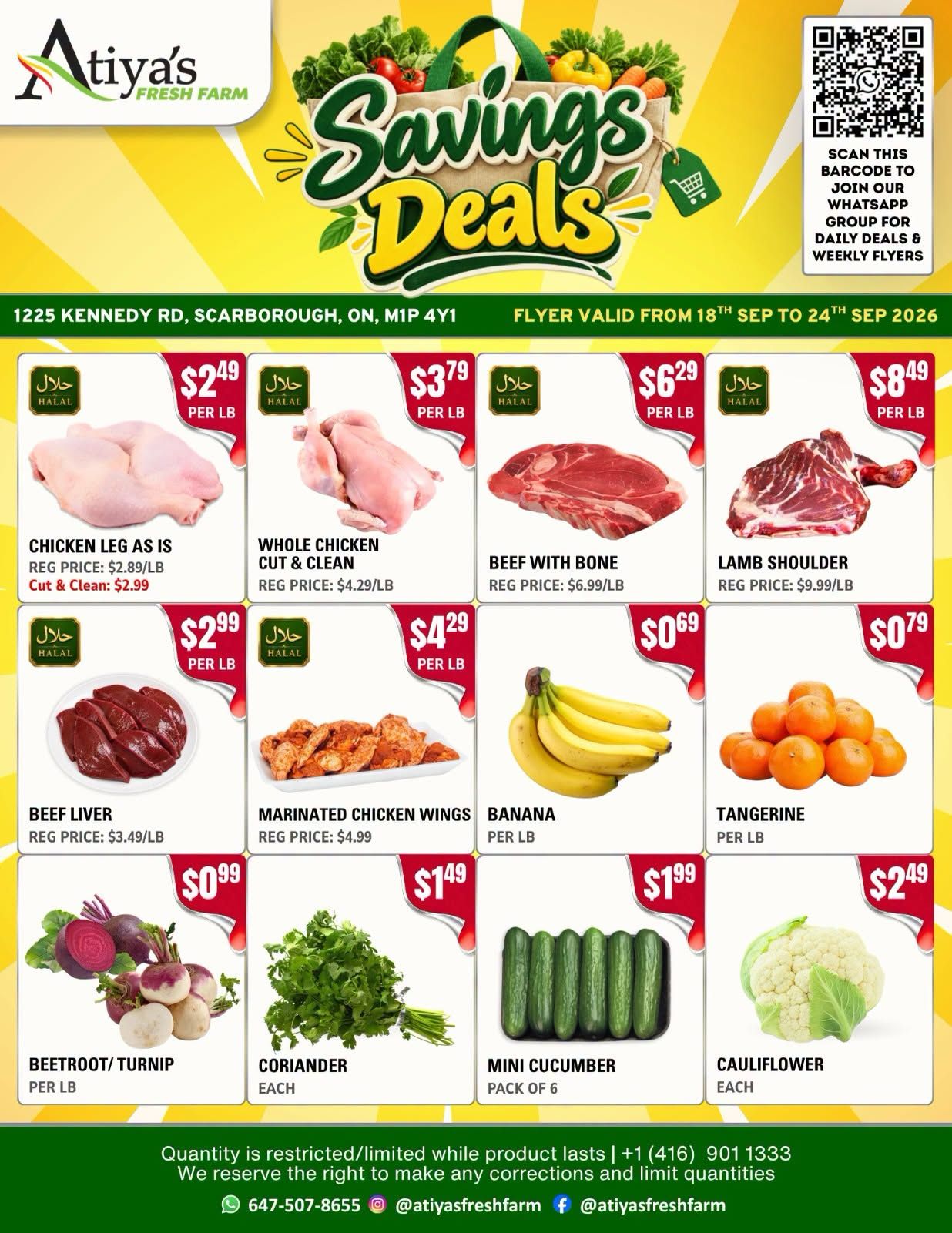 Atiya's Fresh Farm Flyer September 18 to 24