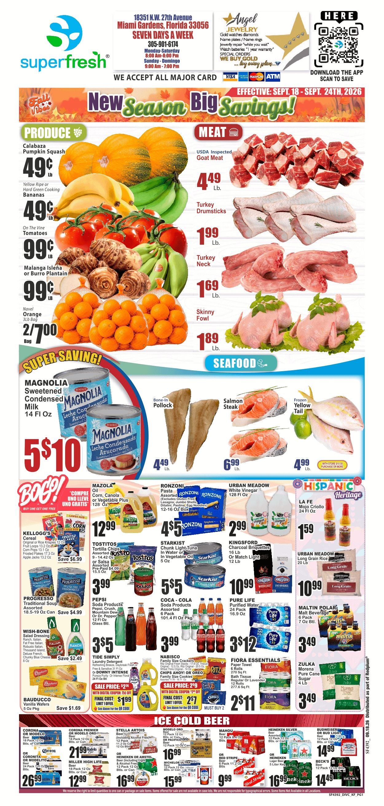 SuperFresh Supermarkets (Miami Gardens, FL) SuperFresh Weekly Ad September 18 - 24, 2026