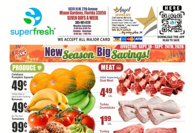 SuperFresh Supermarkets (Miami Gardens, FL) SuperFresh Weekly Ad September 18 - 24, 2026
