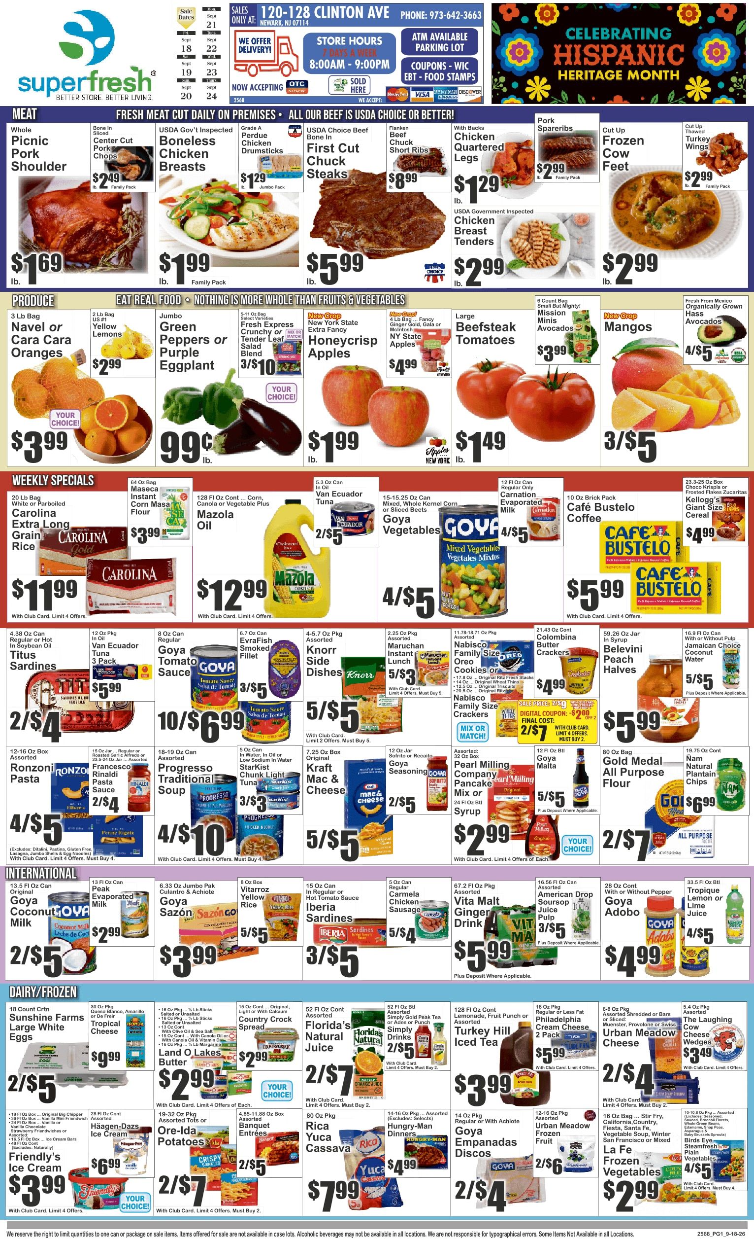 SuperFresh Supermarkets (Newark, NJ) SuperFresh Weekly Ad September 18 - 24, 2026