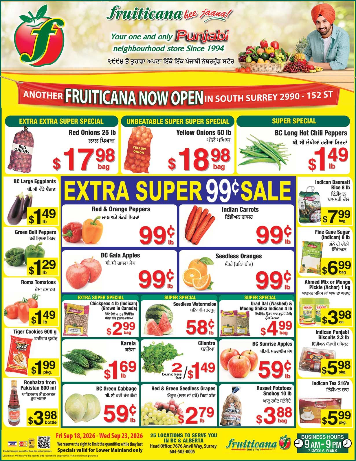 Fruiticana (Greater Vancouver) Flyer September 18 to 23