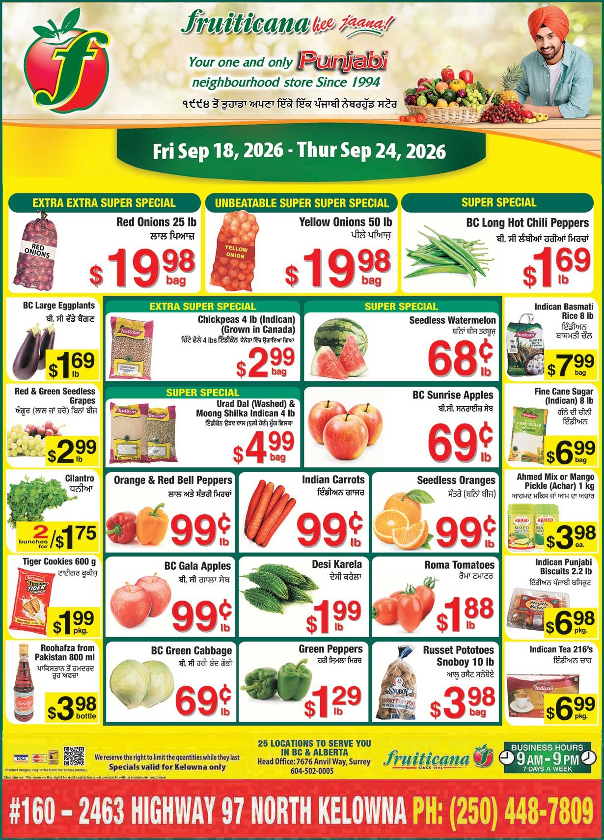 Fruiticana (Kelowna) Flyer September 18 to 24