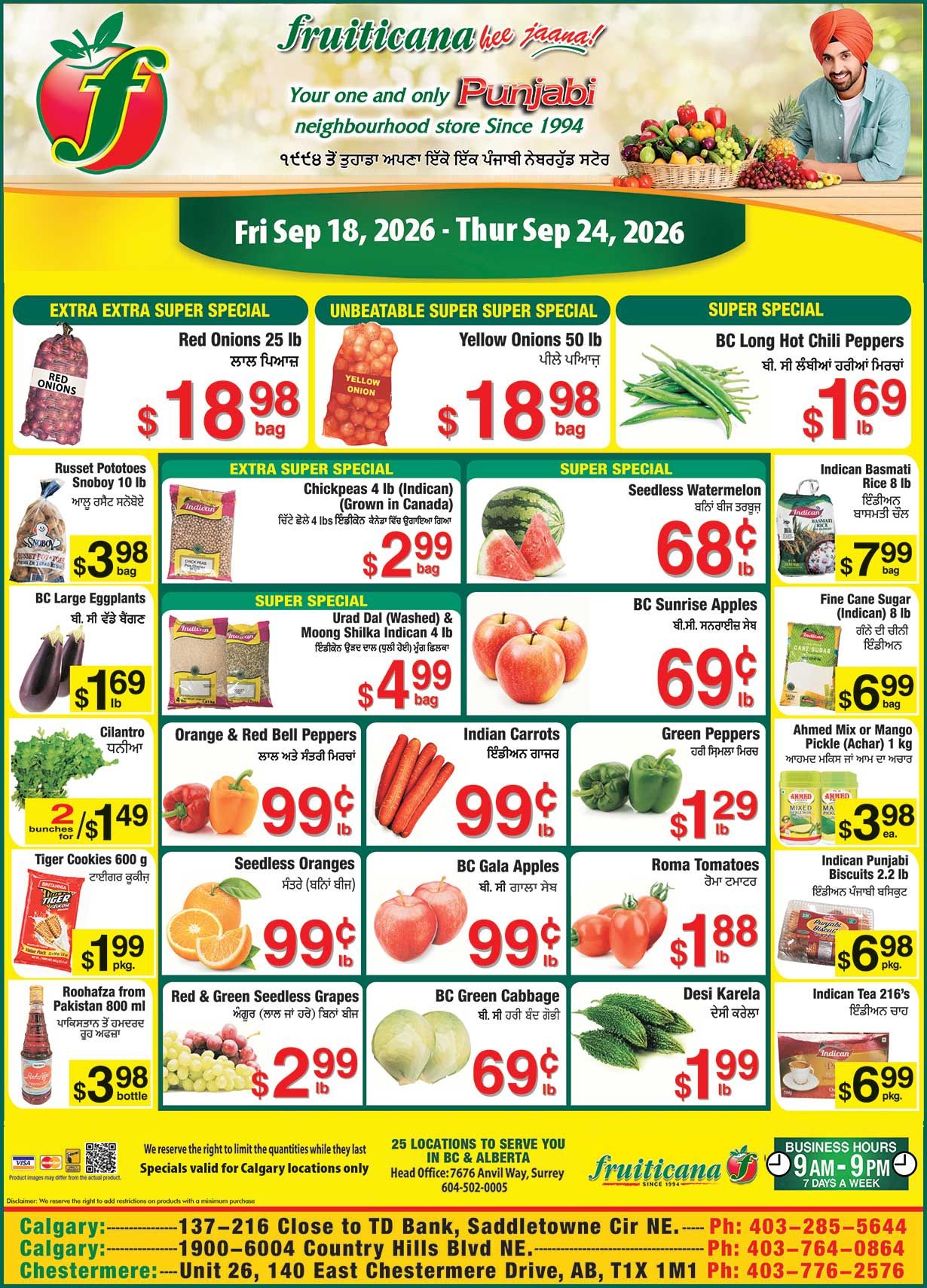 Fruiticana (Calgary) Flyer September 18 to 24