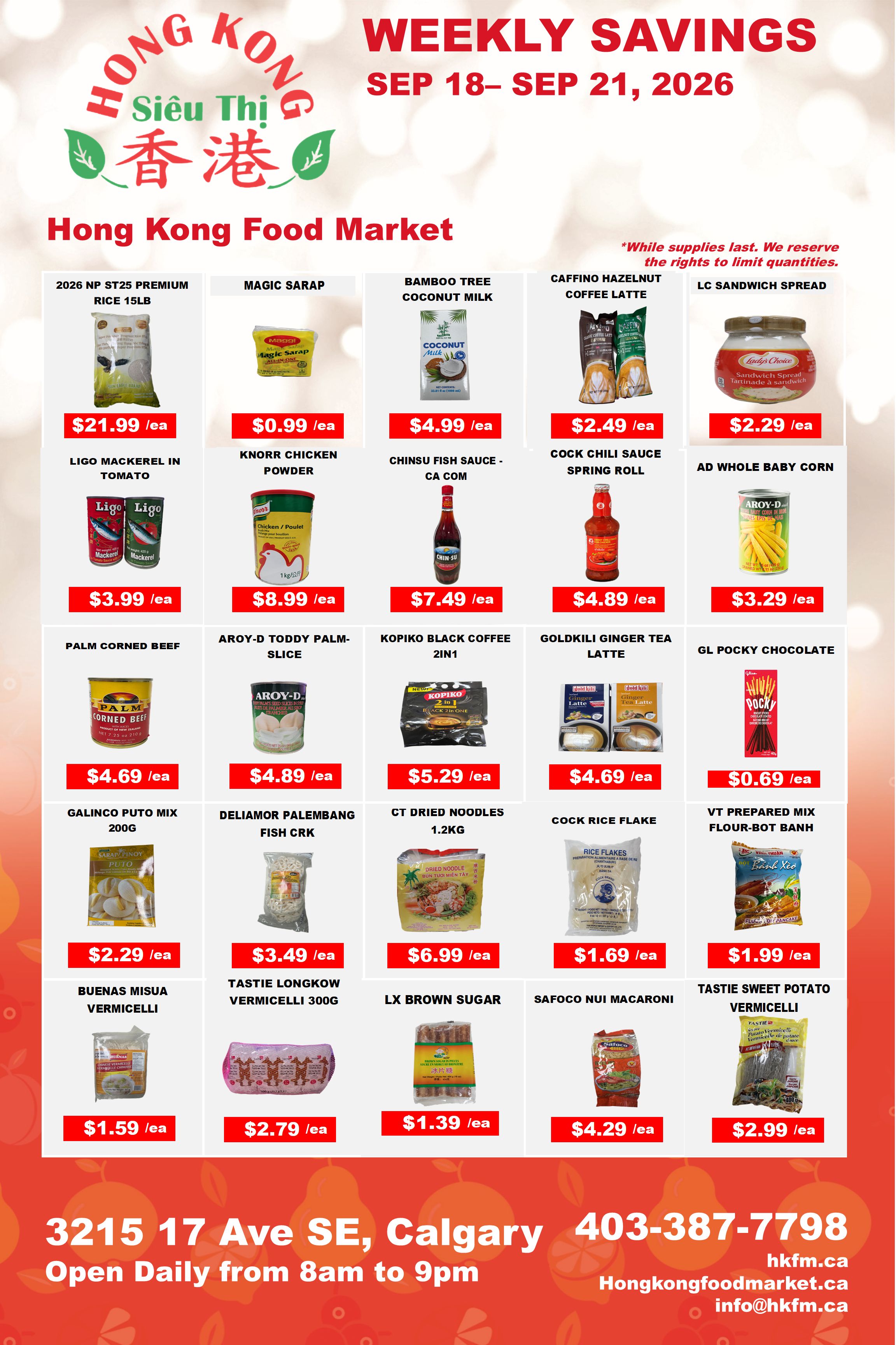 Hong Kong Food Market Flyer September 18 to 21