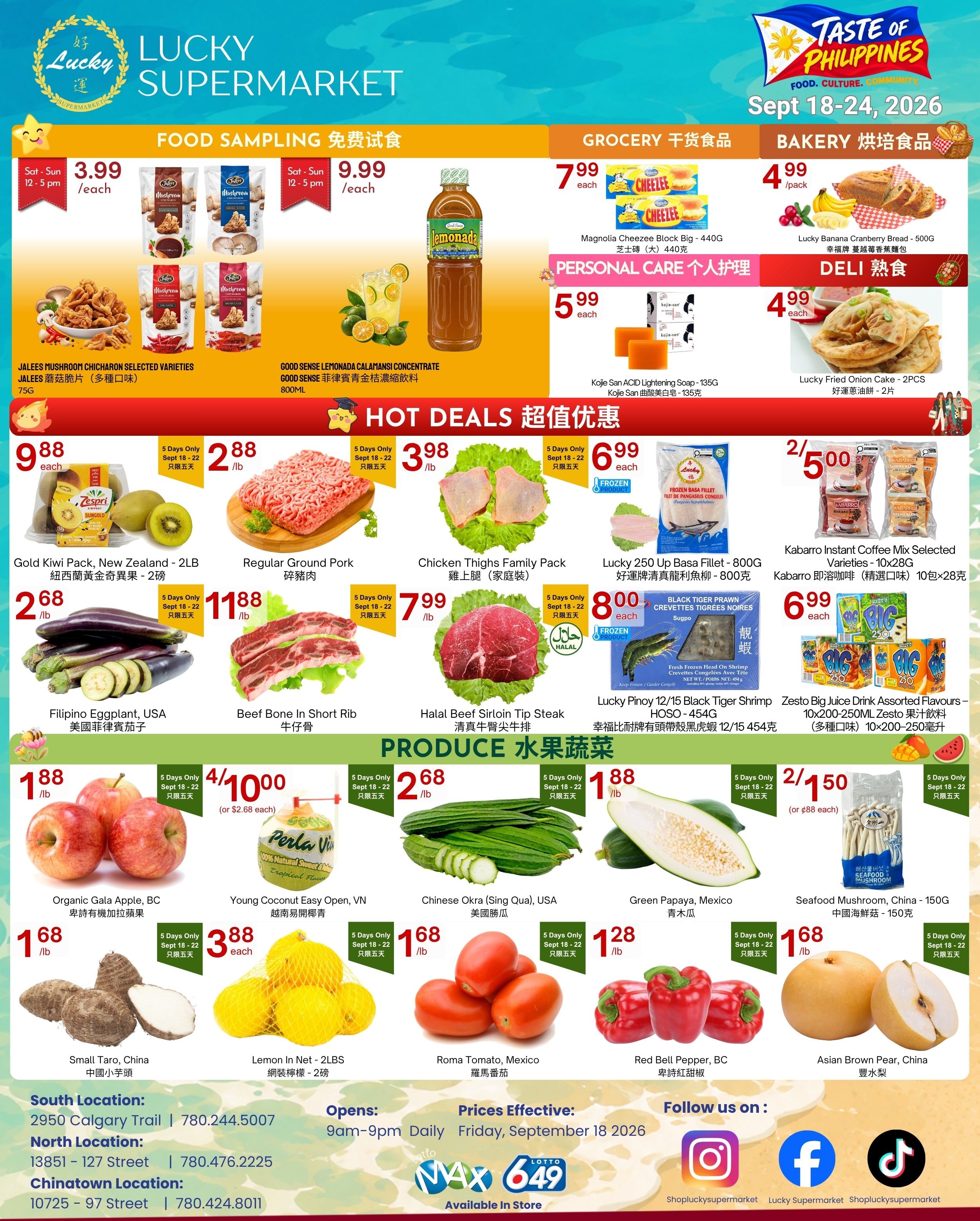 Lucky Supermarket (Edmonton) Flyer September 18 to 24
