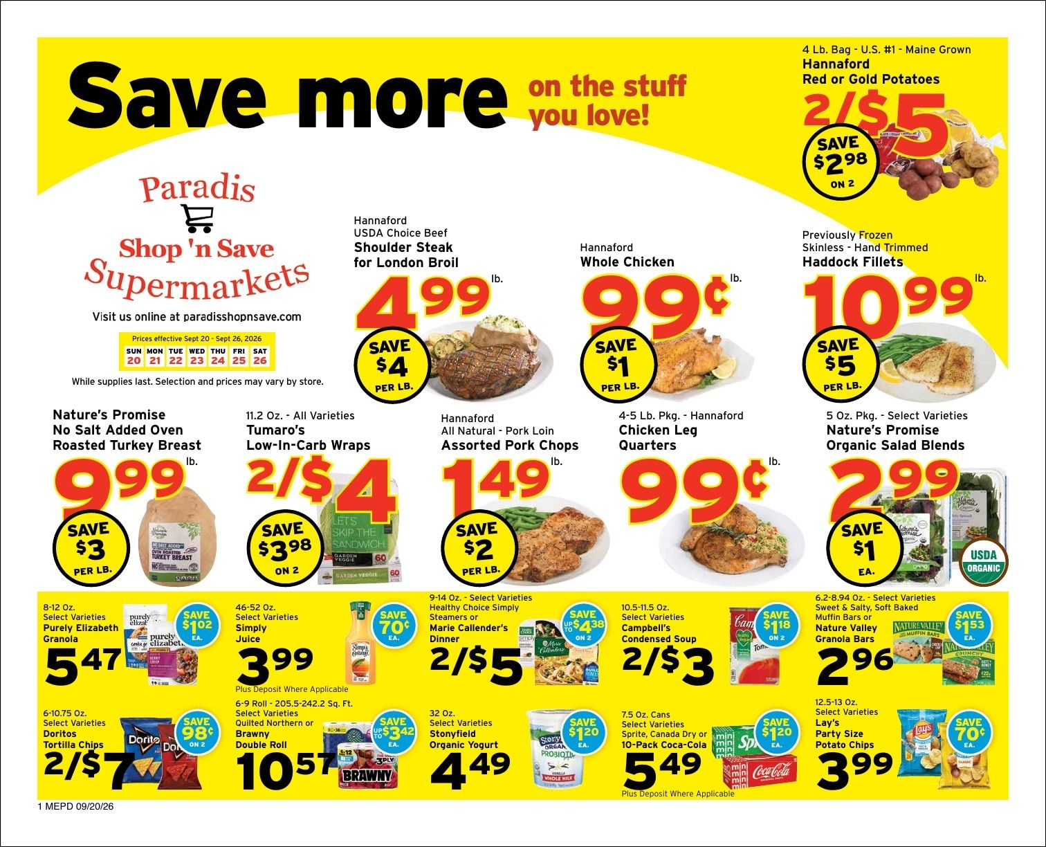 Paradis Shop'n Save Weekly Ad September 20 - 26, 2026