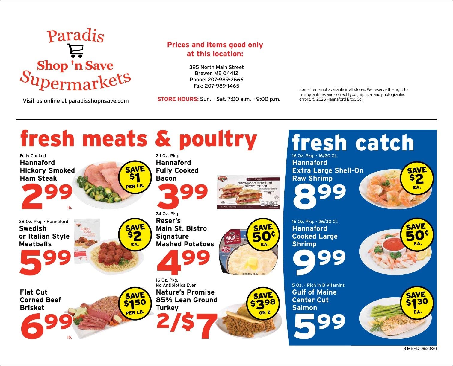Paradis Shop'n Save Weekly Ad September 20 - 26, 2026