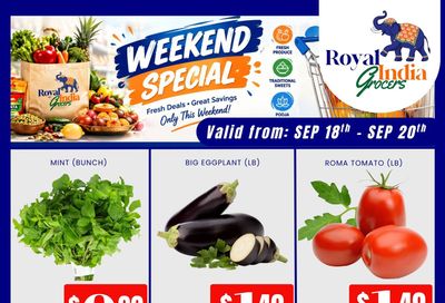 Royal India Grocers Flyer September 18 to 20