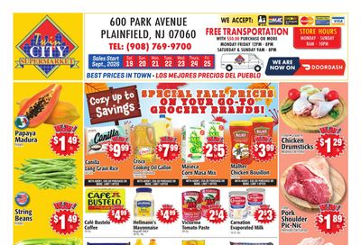 Twin City Supermarket (600 Park Avenue, Plainfield, NJ) Weekly Ad September 20 - 26, 2026