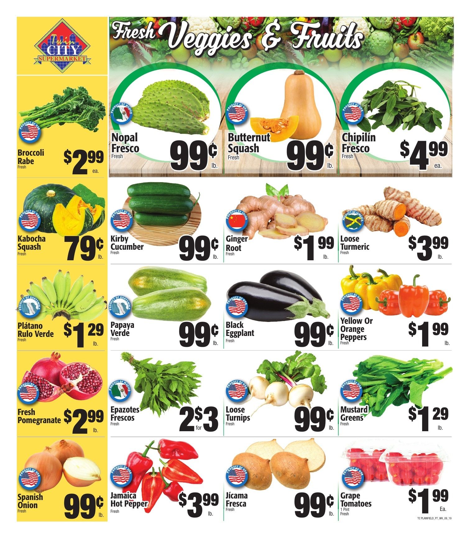 Twin City Supermarket (600 Park Avenue, Plainfield, NJ) Weekly Ad September 20 - 26, 2026