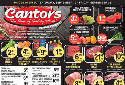Cantor's Meats Flyer September 19 to 25