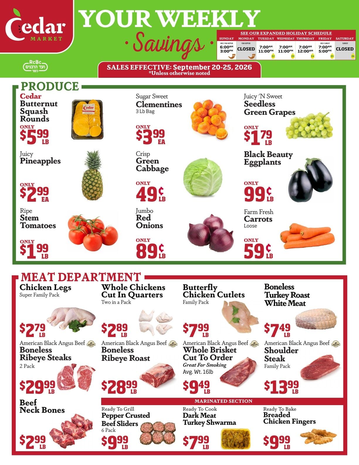 Cedar Market Weekly Ad September 20 - 25, 2026
