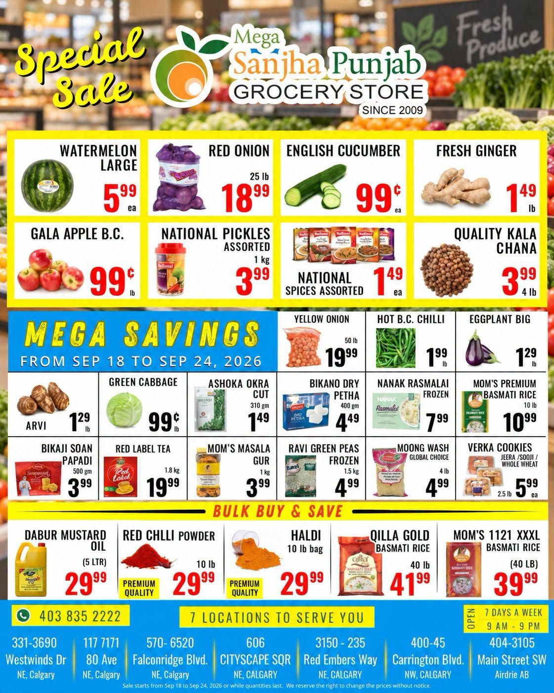 Sanjha Punjab Grocery Store Flyer September 18 to 24