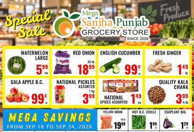 Sanjha Punjab Grocery Store Flyer September 18 to 24