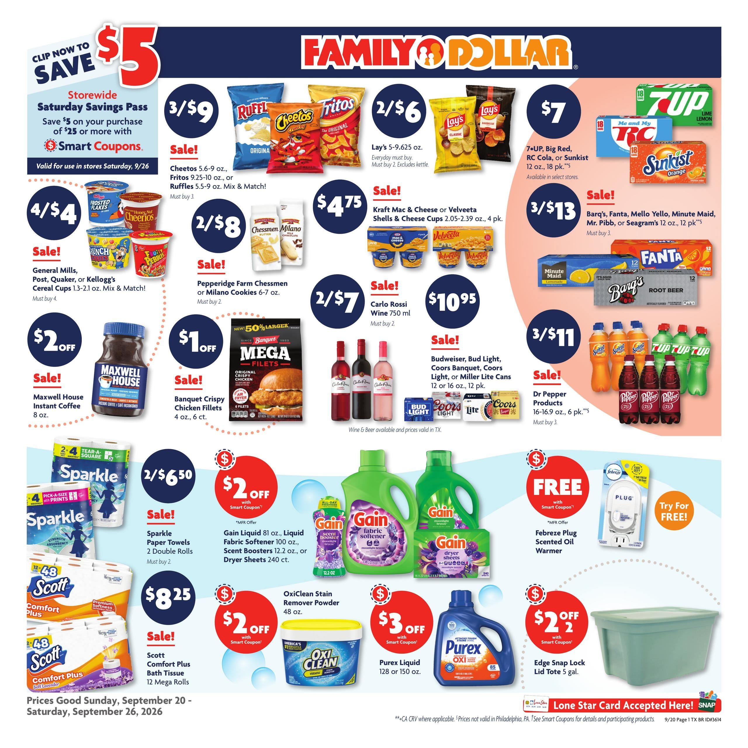Family Dollar (Texico Area, NM) Weekly Ad September 20 - 26, 2026