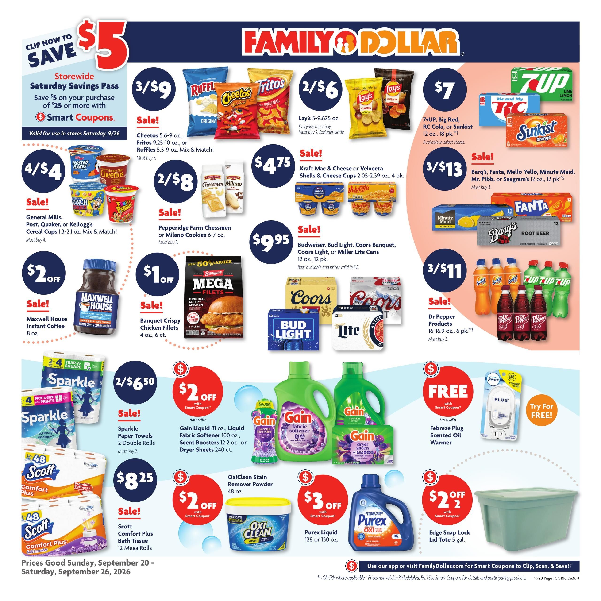 Family Dollar (Brevard Area, NC) Weekly Ad September 20 - 26, 2026