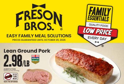 Freson Bros. Family Essentials Monthly Flyer September 25 to October 29